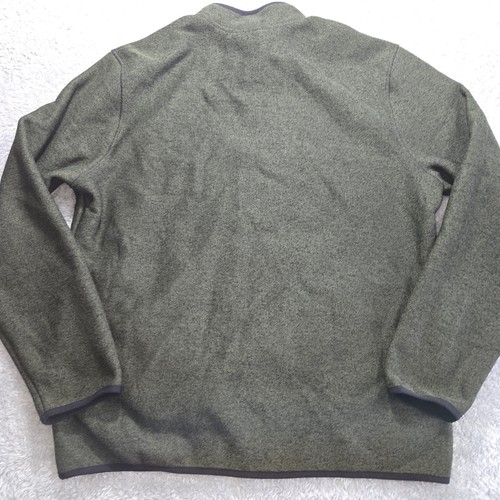 Eddie Bauer Sweater Mens Large Green Knit Fleece Snap Pullover Classic Fit - Picture 10 of 11