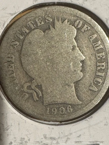 1906 Philadelphia Silver Barber Dime
