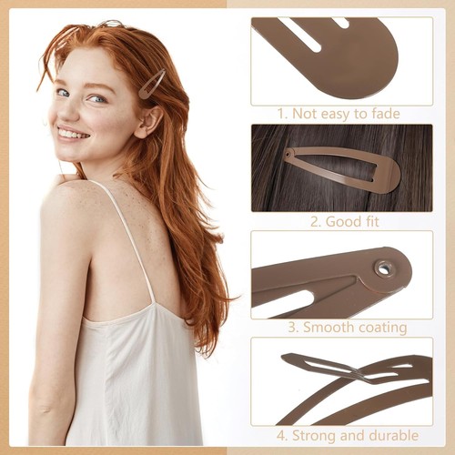 42 Pcs Brown Metal Snap Hair Clips, 2 Inch 1 Count (Pack of 42), - Picture 3 of 7