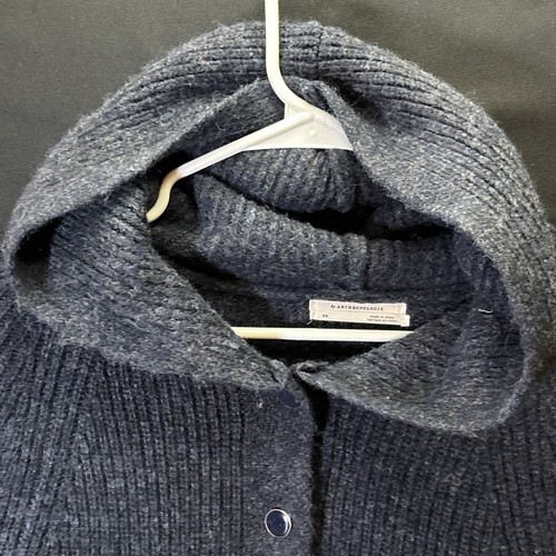 Cárdigan Anthropologie Corazón Con Capucha Suéter Botones Talla XS Azul Marino Para Mujer’s - Imagen 6 de 8