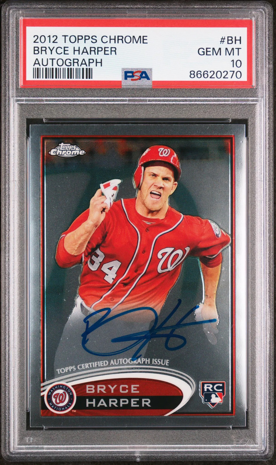 2012 Topps Chrome Bryce Harper #BH Autograph PSA 10