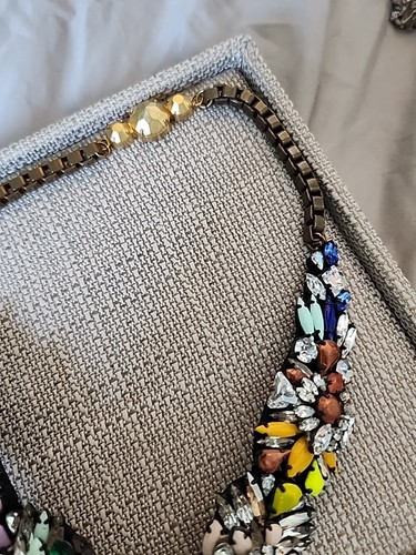 Shourouk Rainbow Statement Necklace Swarovski Crystals Bling - Picture 9 of 12