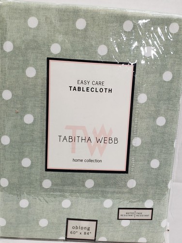 Bedruckter Stoff Indoor/Outdoor Tischdecke, 60x84" länglich, Salbei & Weiße Tupfen, TW - Bild 11 von 15