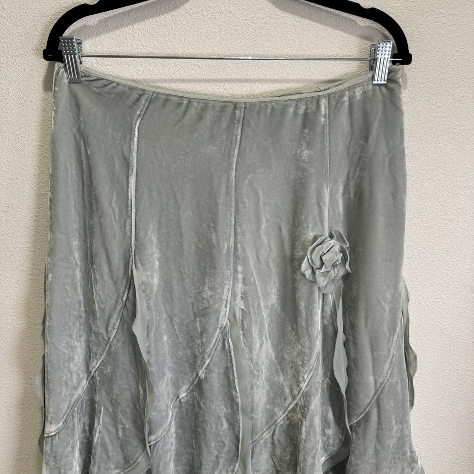 Falda Y2K Odille Mujer 14 Verde Terciopelo Seda Hada Grunge Etéreo Capricho Foto 2 de 4