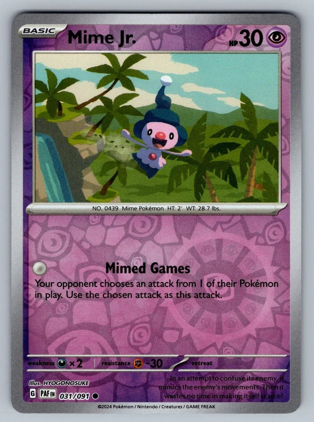 Mime Jr. - 031/091 - Reverse Holo - Paldean Fates - Pokemon TCG - LP