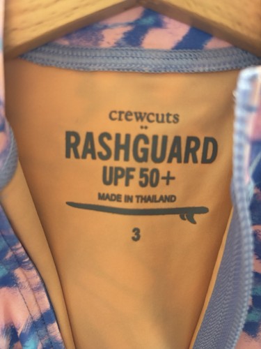 CrewCuts Girls Rash Guard Long Sleeve Swimsuit, Size 3, UPF 50 Zip Tie Dye -NEW! - Picture 2 of 11
