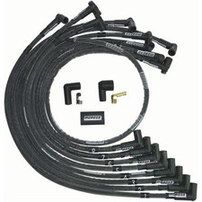 Moroso Plug Wire Set 9762M; Mag-Tune Race 8mm Black 90deg HEI, Sleeved for SBC
