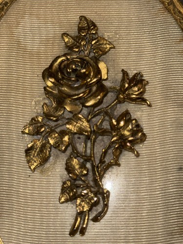 Antique Victorian Handheld Mirror Gold Tone; Design 10”Lx3”W, USA - Picture 3 of 10