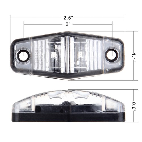 4PCS CLEAR/AMBER 2BULBS LED MOUNT CLEARANCE SIDE MARKER LIGHTS TRAILER UNIVERSAL - Bild 11 von 11