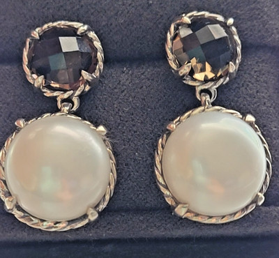  David Yurman Chatelaine Ohrhänger RAUCHQUARZ, PERLEN