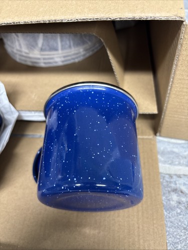 Stansport Enamel Camping Tableware Set Blue Open Box some silverware missing - Picture 4 of 5