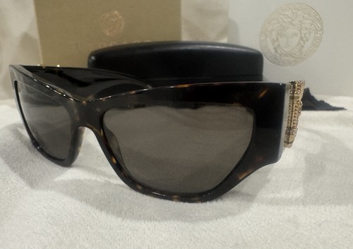 VErSaCE Sunglasses AUTHENTIC Tortoise Gold 4383 Cat Eye Irregular Ve4383 Brown - Picture 7 of 13