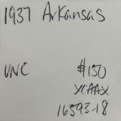 1937 ARKANSAS COMMEMORATIVE HALF DOLLAR UNCIRCULATED - Picture 3 of 3