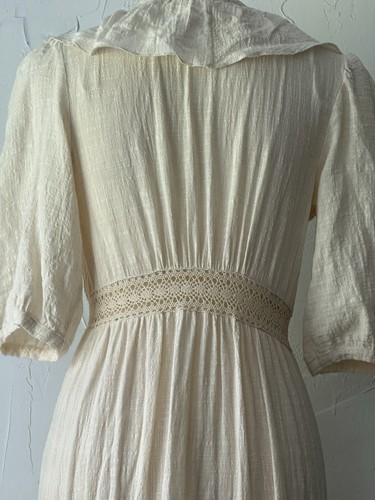 MABLE S/M Duster, Robe, Natural Woven Cotton & Lace, Layered, Boho, Ruffles - Picture 6 of 22