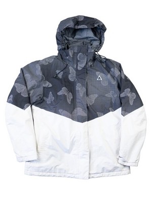 Nike ACG Storm Fit Skijacke Uk 16-18 Damen Schmetterling grau weiß Large