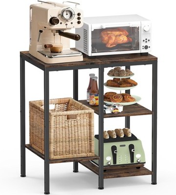 Kitchen Microwave Stand 4-Tier Adjustable Bakers Rack Microwave Cart Storage