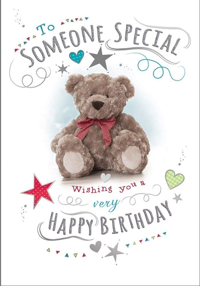 Someone Special Birthday Card. Teddy Bear Design. 23x15cm