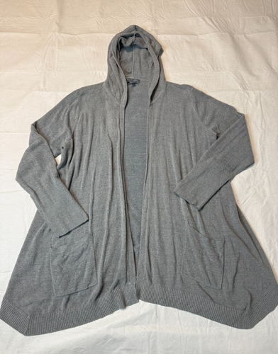 Barefoot Dreams Cardigan Womens CozyChic Ultra Lite Hood Open Front Sz Large - Picture 4 of 12