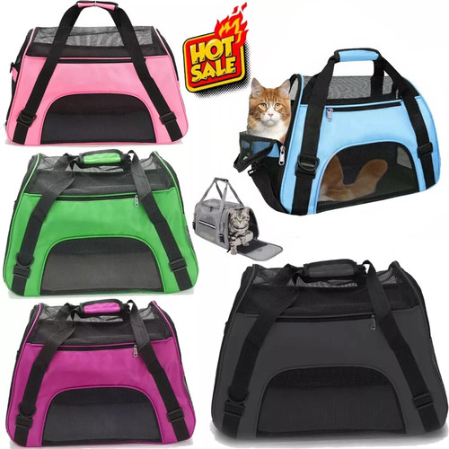 Travel Pet Carrier Bag – Soft Fabric Folding Crate for Cats, Dogs & Puppies - Picture 7 of 9