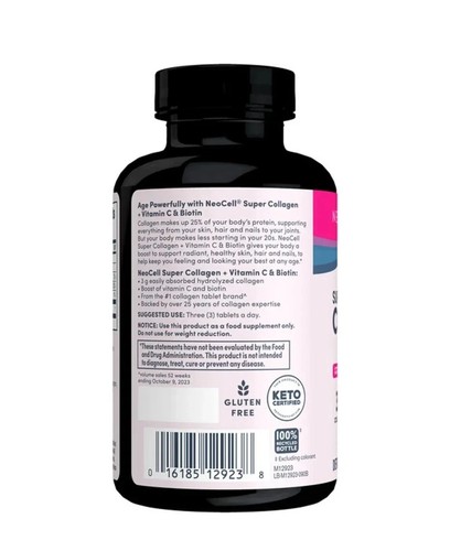 NeoCell Super Collagen + Vitamin C & Biotin Dietary Supplement 90 Tablets - Picture 3 of 8