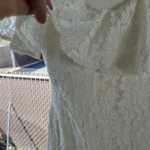 Lauren Ralph Lauren White Lace Dress Short Size 8 Lined Evening Cocktail Prom - Picture 6 of 21