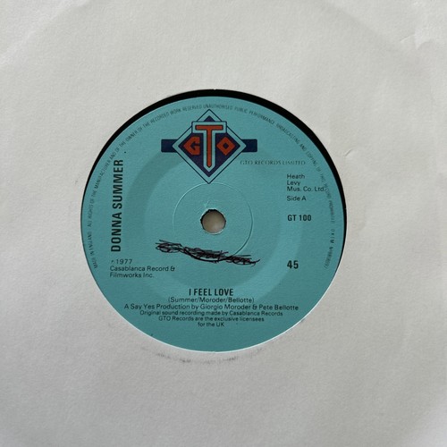 Donna Summer - I Feel Love 7" VG++ Vinyl Record 1977 UK GTO single