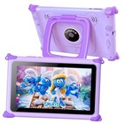 Tablet dla dzieci, 7-calowy tablet dla małych dzieci z 32 GB ROM, odporne na wstrząsy etui, fioletowy