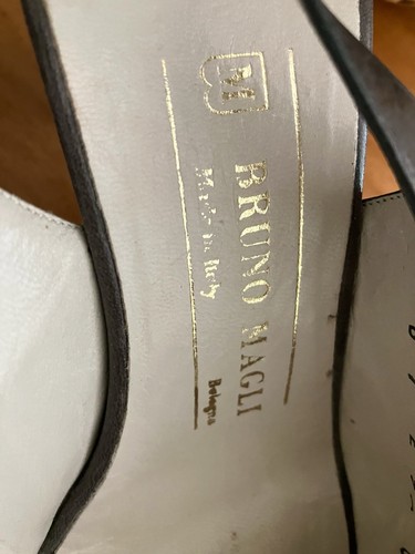 Vintage Bruno Magli Italien Leder Pumps Grau Gr. 7M US - Bild 4 von 9