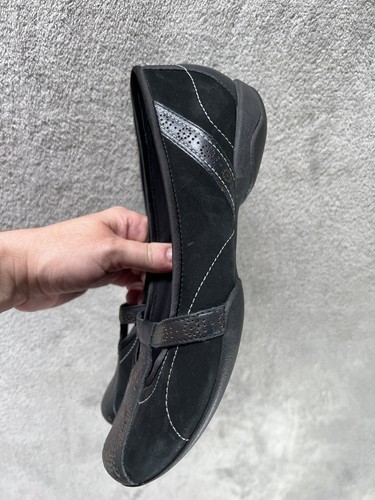 Damenschuhe Privo Clarks 8 grau schwarz Mary Janes elastischer Riemen Obermaterial aus Leder - Bild 8 von 12