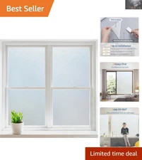 DIY Bubble-Free Frosted Glass Window Film, 17.5” x 78.7” for Easy Installation