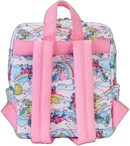 Loungefly My Little Pony Sky Scene All-Over Print Nylon Square Mini Backpack - Picture 2 of 4