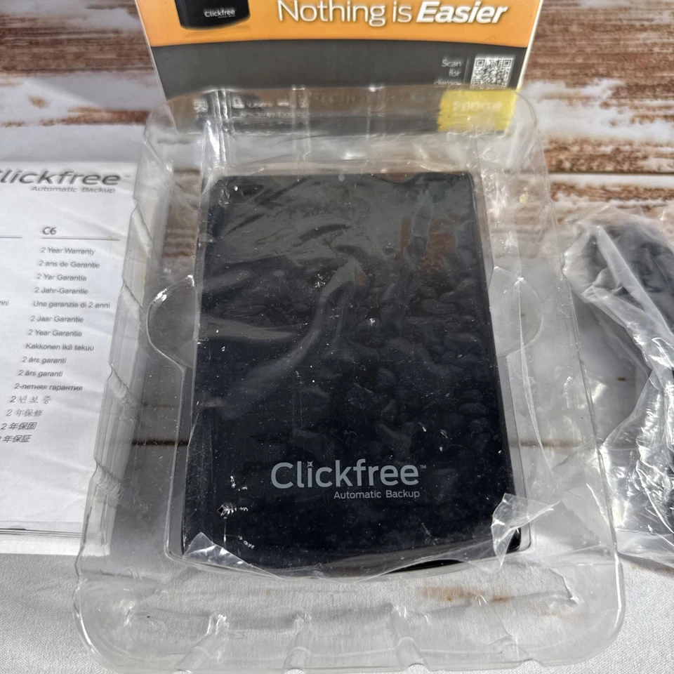 Clickfree Automatic Backup C6 For PC Computer Portable 500GB Storage Open Box - Image 2 of 3