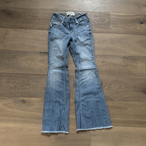 Ariat Damen REAL Regina Flare Light Medium Wash Denim Jeans Hose Größe 25