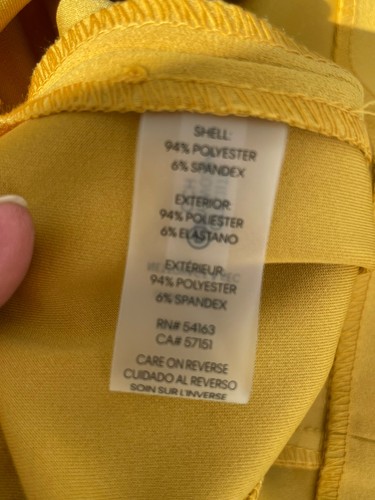 Calvin Klein Petite Tulip-Sleeve Golden Ochre Sheath Stretch Dress Size 8P - Picture 8 of 10