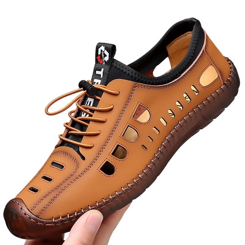 Fashion Men Sandals Hollow Breathable Casual Shoes Waterproof Beach Flat Shoes - Bild 1 von 30