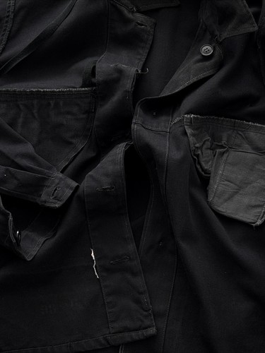 Chaqueta de trabajo negra vintage de la Unión Soviética URSS de los años 70 - Imagen 6 de 10