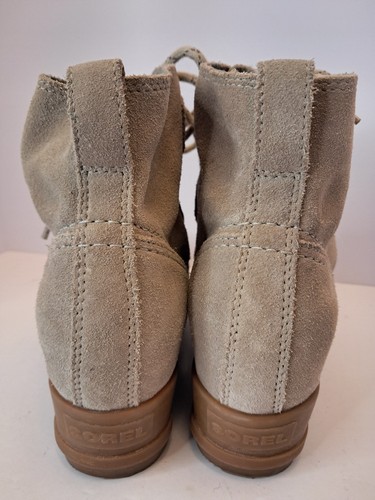 Stivaletti Sorel zeppa donna taglia 8 alla caviglia Evie sport taupe marrone scamosciato stivaletti stringati - Foto 4 di 10