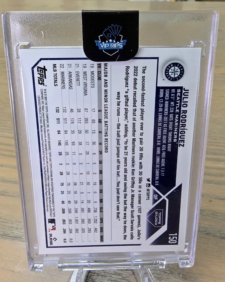 2023 Topps Chrome Gilded Julio Rodriguez Gold Etch /50 all star rookie cup 🔥  - Image 2 of 2