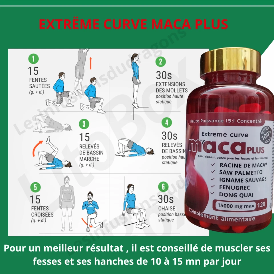 💥 Extreme Curve Maca Plus 15000mg - Curved Buttocks & Hips - 120 Capsules - Image 4 of 4