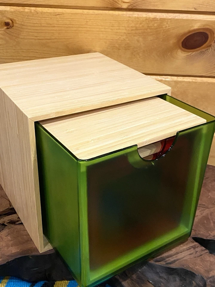 Vintage IKEA PS 2012 Sarah Fager Bamboo Plastic Storage Bins Cube Drawers RARE! - Image 3 of 4