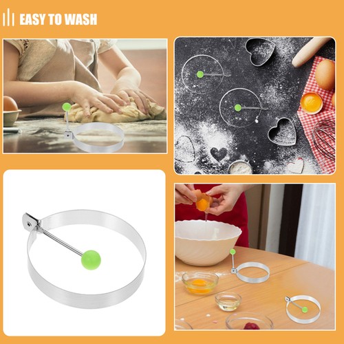 15 Pcs Stainless Steel Egg Cooking Rings Shaper Metal Poacher Pancake Mold - Bild 7 von 12