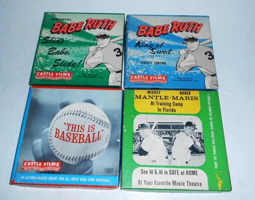 BASEBALL LOT OF 4 8MM HOME MOVIES REEL TO REEL BABE RUTH MANTLE MARIS 1960'S - Picture 1 of 3