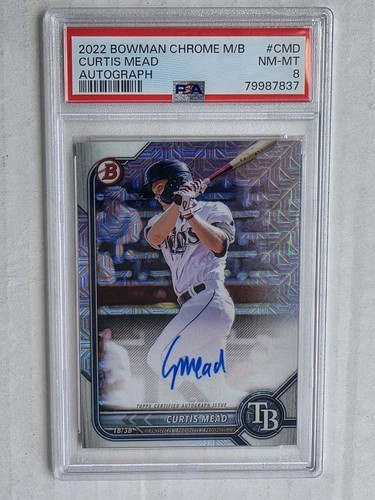 2022 Bowman Chrome - Curtis Mead Mega Box Chrome Mojo Auto PSA8 Rays #BCMA-CMD