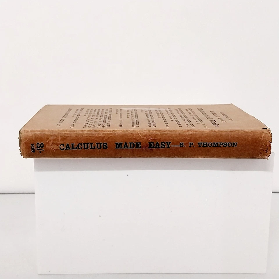 Calculus Made Easy Silvanus P Thompson Second Edition Hardcover Book - Image 4 of 4