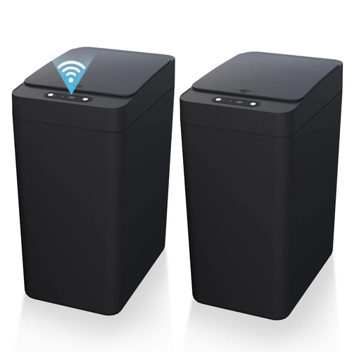 2Pack 2.6 Gallon Touchless Motion Sensor Trash Can - Slim Waterproof Design - Picture 8 of 11
