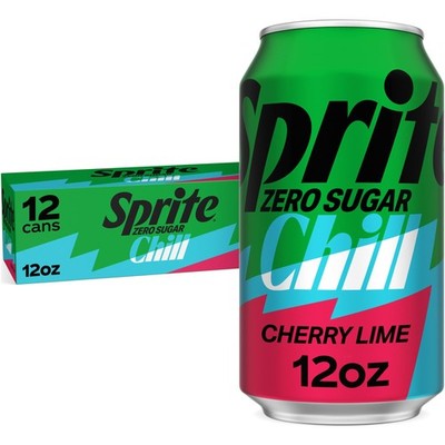 Sprite  Chill Zero Sugar Cherry Lime Natural Flavor Soda Soft Drink 12 FZ