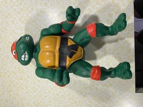 VINTAGE TEENAGE MUTANT NINJA TURTLE FIGURE 13" MICHAELANGELO 1989 PLAYMATE TMNT