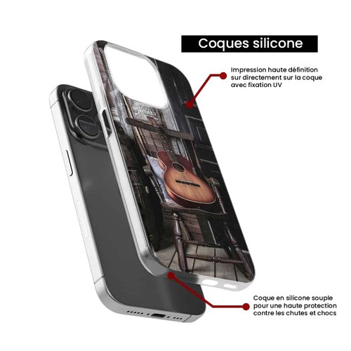 Coque en silicone imprimée compatible Apple iPhone 8 Guitare - Photo 3 sur 6