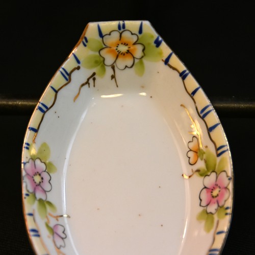 Juego Nippon 6 Salinas/Almacenas de Mantequilla Geometría Floral Ovalada con Oro 1911-1918 - Imagen 7 de 10