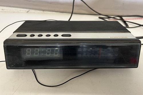 70s Auritone Digital Clock Radio Alarm Working Vintage Prop - Foto 2 di 9